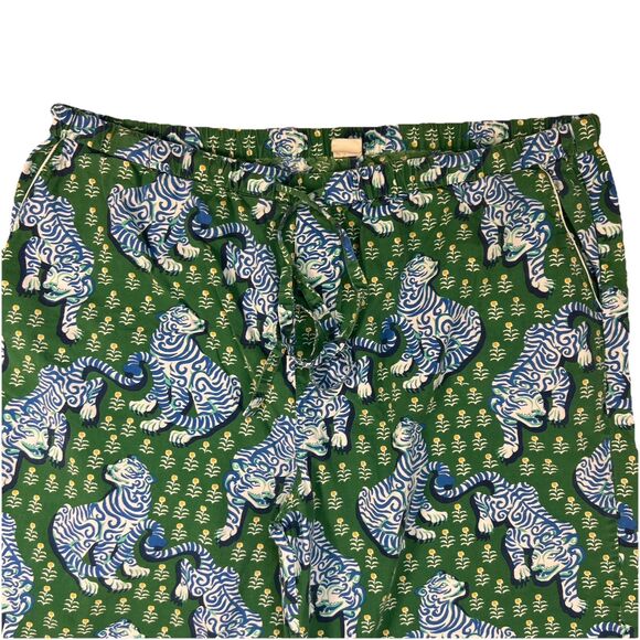 Printfresh Anthropologie Print Fresh Women Pajama Set Sz XL Jade Tiger Queen - Picture 14 of 16